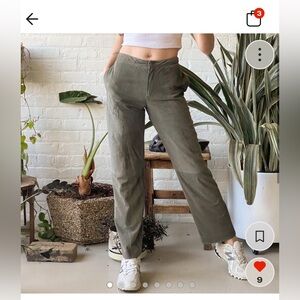 Valentino Boutique vintage 90s sage green suede leather straight leg pants